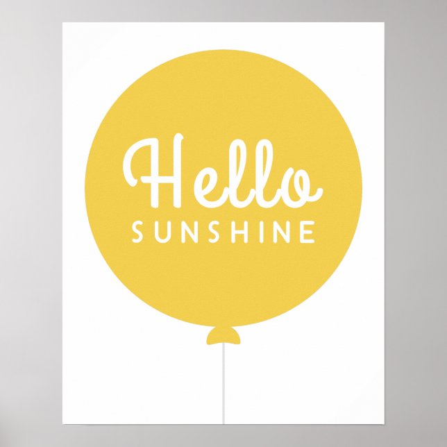 Póster Hola Sunshine | Amarillo barato de los globos esca (Frente)