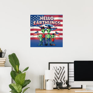 Póster Hola terrícolas