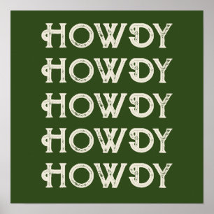 Póster Hola Tipografía Pared Occidental Rancho Cabaña Hog