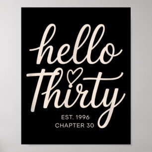 Póster Hola treinta Est 1996 30 cumpleaños Capítulo 30 pa