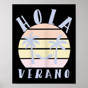 Póster Hola Verano Latino Mamá Hispana Playa de Verano