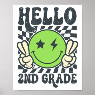 Póster Hola Vibraciones de 2do Grado Cara Sonriente Groov