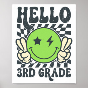 Póster Hola Vibraciones de 3er Grado Cara Sonriente Groov