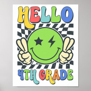 Póster Hola Vibraciones de 4to Grado Cara Sonriente Groov