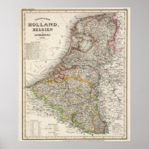 Póster Holanda, Bélgica, Luxemburgo