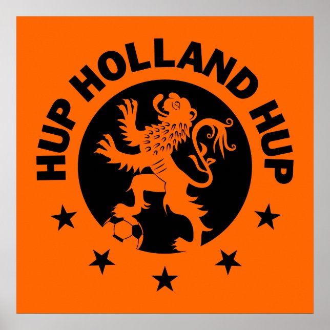 Póster Holanda de Hup negra - Color de fondo editable (Frente)