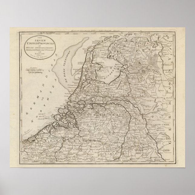 Póster Holanda, Frisia, Groningen, Overyssel (Frente)