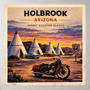 Póster Holbrook Arizona Ruta 66 Vintage