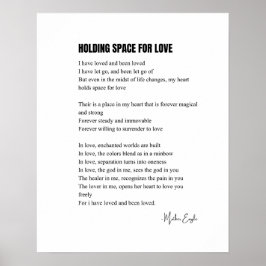 Póster Holding Space for love poem wall art poster