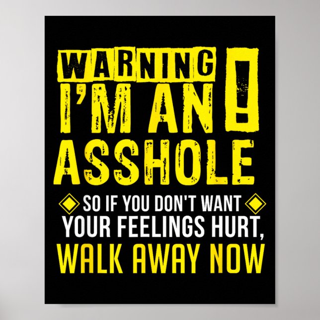 Póster Hole Holes Warning Profanity Fun Gag Gift  (Frente)
