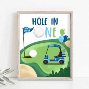 Póster Hole in One Golf Par-Tee Boy Primer Rótulo de cump