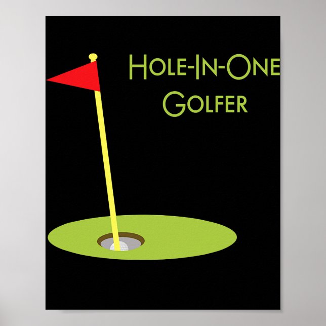 Póster Hole In One Golfer Sport Tema Golf Design (Frente)