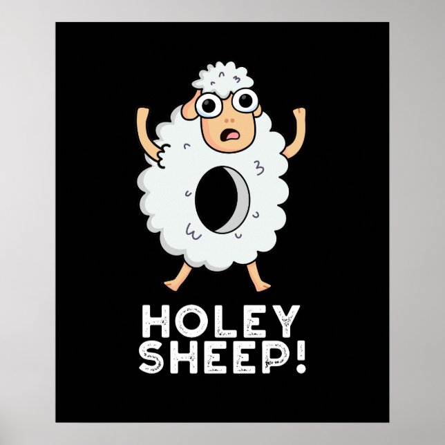 Póster Holey Sheep Funny Animal Pun Dark BG (Frente)