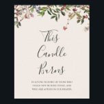 Póster Holiday Botanical | Champagne This Candle Burns<br><div class="desc">This holiday botanical | champagne this candle burns poster is perfect for your rustic, whimsical winter wedding. Designed with boho Christmas watercolor greenery, including red holly berries and simple green leaves. The classic bohemian December floral is another design feature that will complete the theme you're looking for. You can personalize...</div>