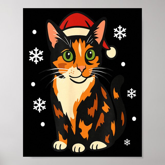 Póster Holiday Kitten Cute Christmas Cat Design Uni  (Frente)