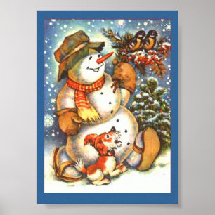 Póster Holiday Snowman