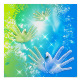 Póster holiES - Flying Hands Pigeons ART