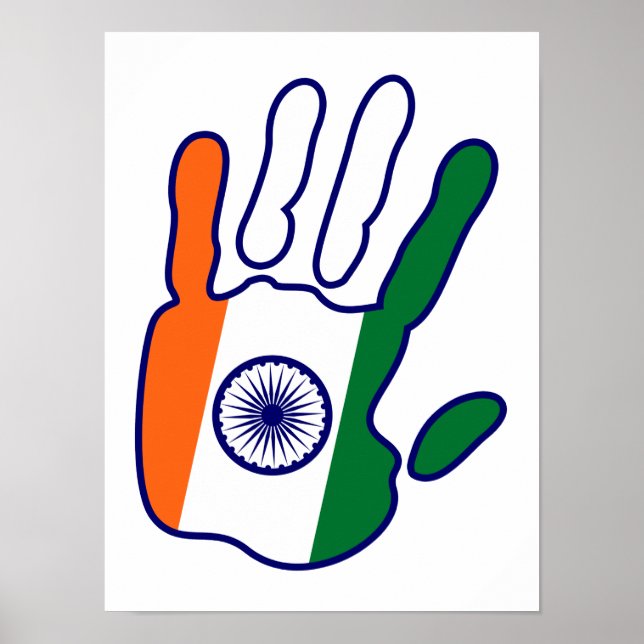 Póster holiES - India Flag Hand - sé un fan (Frente)