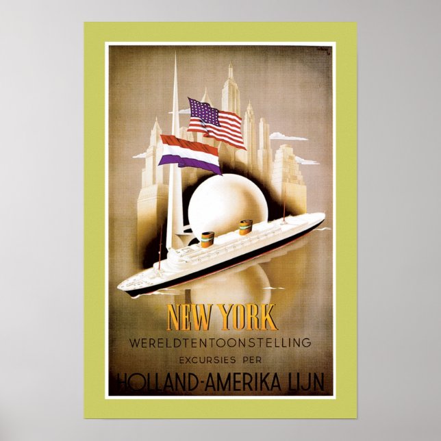 Póster Holland America Line New York (Frente)