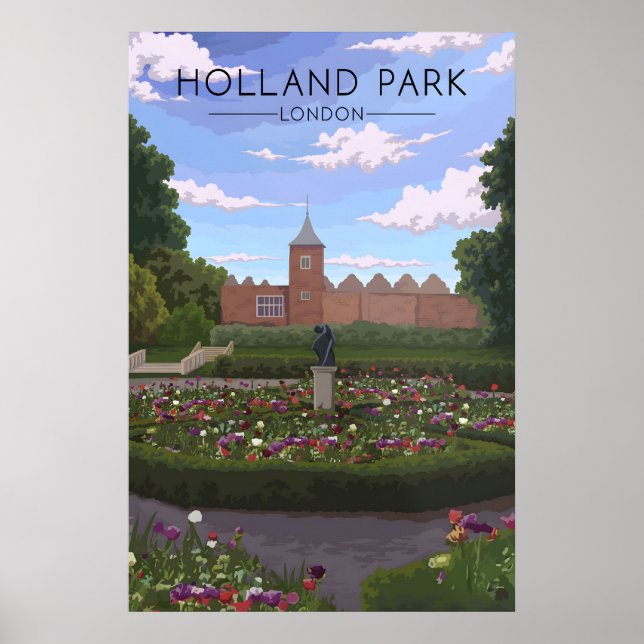 Póster Holland Park London Travel Poster (Frente)