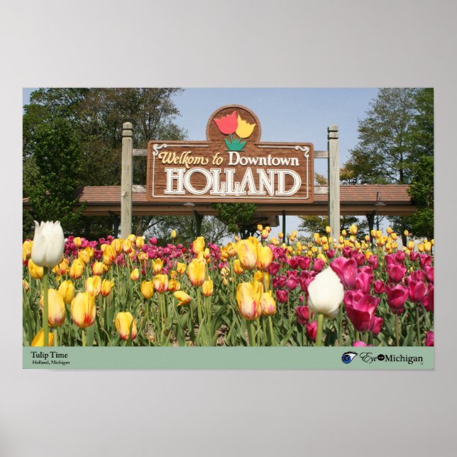 Póster Holland Tulip Time - Holanda, Michigan (Frente)
