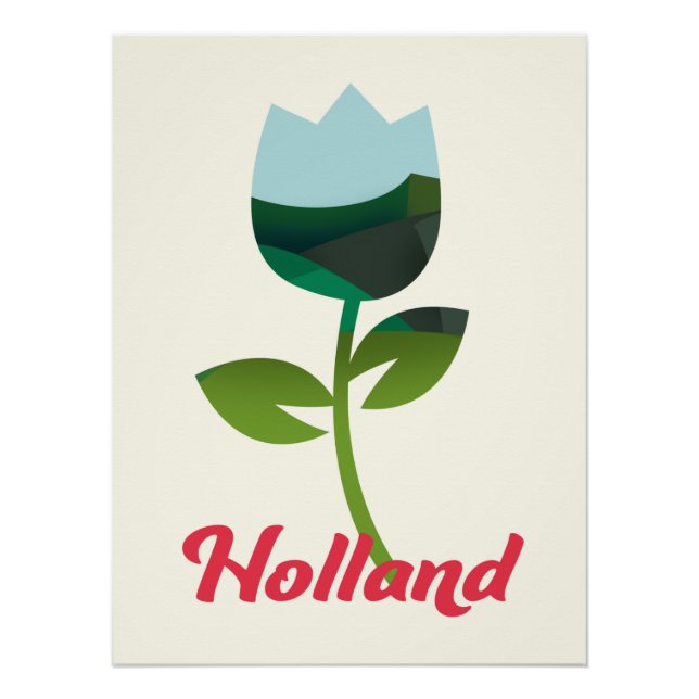 Póster Holland Tulip Vacation art (Anverso)
