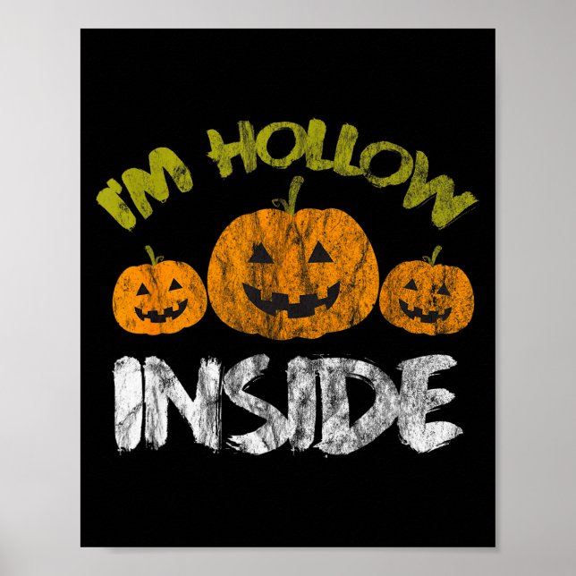 Póster Hollow Inside Funny Retro Halloween  (Frente)