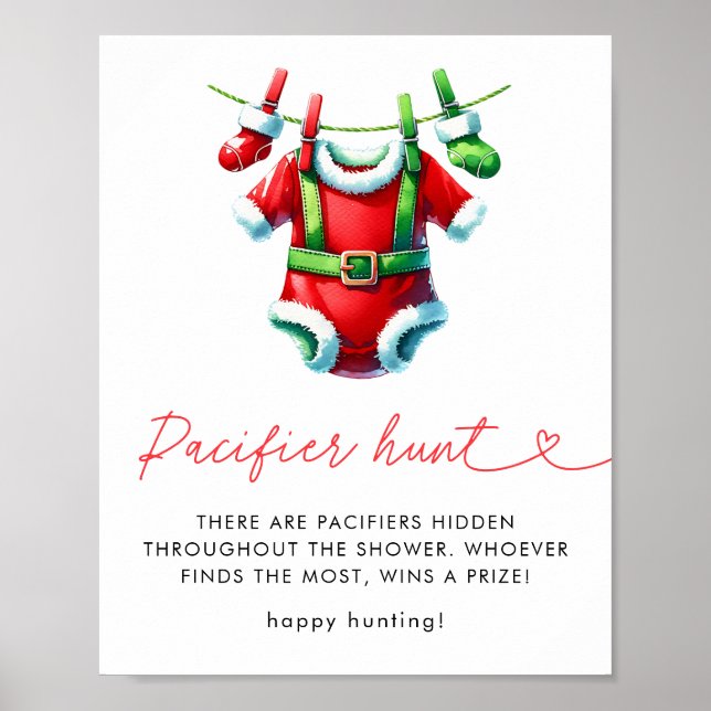 Póster Holly Navidades Santa Baby Shower Pacifier Hunt (Frente)