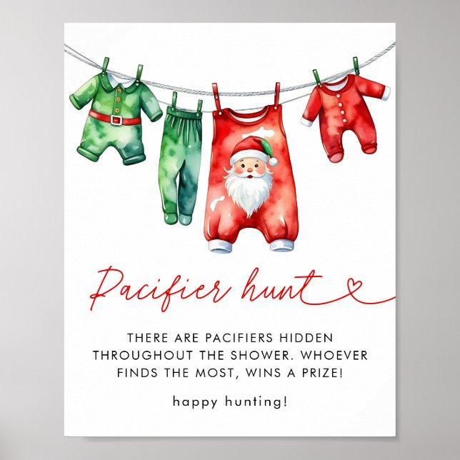 Póster Holly Navidades Santa Baby Shower Pacifier Hunt (Frente)