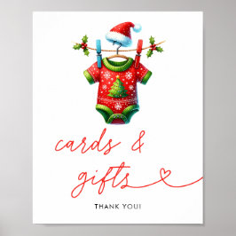 Póster Holly Navidades Tarjetas y Regalos de Santa Baby S