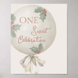 Póster Holly Vintage Balloon Birthday Decor Sign