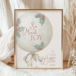 Póster Holly Vintage Balloon Birthday So Much Joy Sign