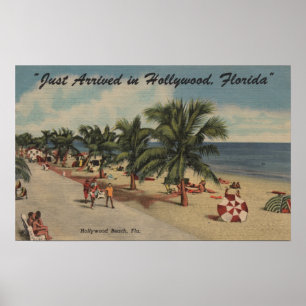 Póster Hollywood Beach, Florida - Vista de la playa