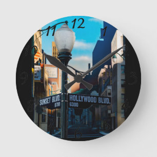 Poster Hollywood Blvd. Reloj de pared
