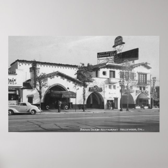 Póster Hollywood, CA Brown Derby Restaurant View (Frente)