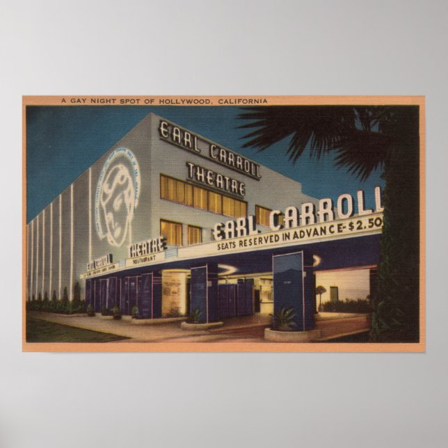 Póster Hollywood, CA - "Un lugar nocturno gay" (Frente)