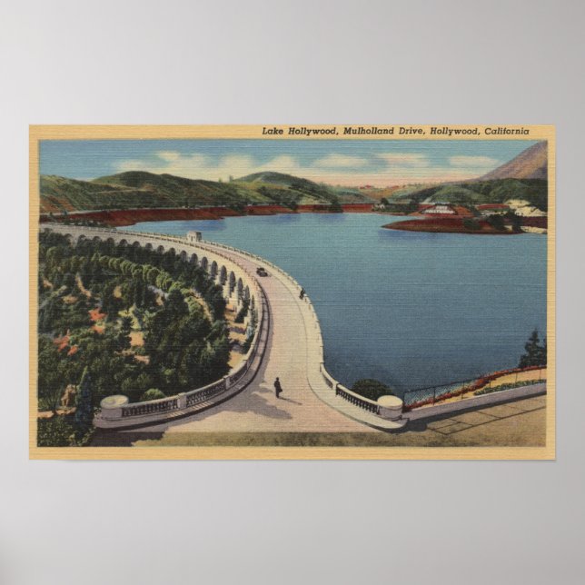 Póster Hollywood, CALake Hollywood y Mulholland Drive (Frente)