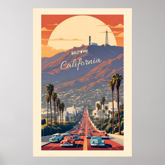 Póster Hollywood California (Frente)