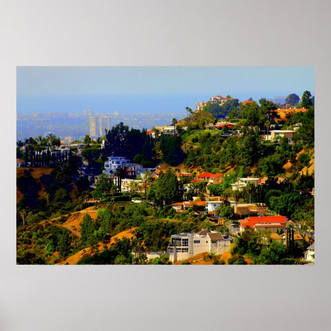Póster Hollywood Hills, California Print (Frente)