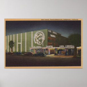 Póster Hollywood, teatro de CAEarl Carroll y restaurante