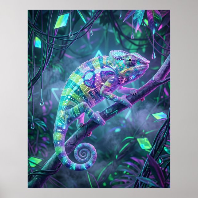 Póster Holograma Camaleón Datos Enredadera (Frente)
