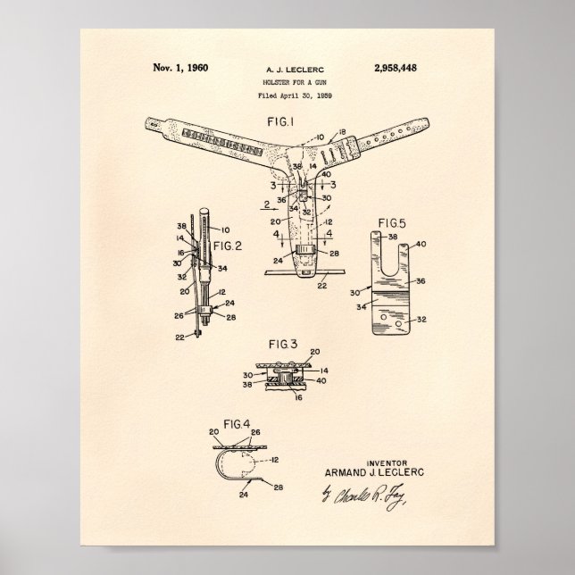 Póster Holster Para Una Arma De Patentes De 1960 - Peper  (Frente)