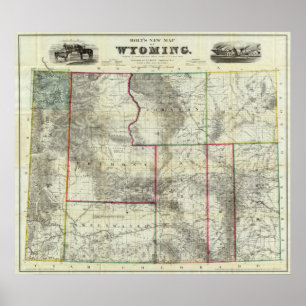 Póster Holt's New Map, Wyoming