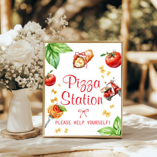 Póster Holy Cannoli Baby Shower Pizza Station Poster