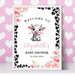Póster Holy Cow , Cute Cow Baby shower Girl