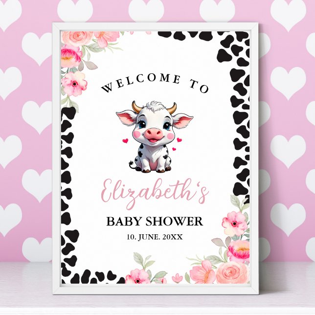 Póster Holy Cow , Cute Cow Baby shower Girl (Subido por el creador)
