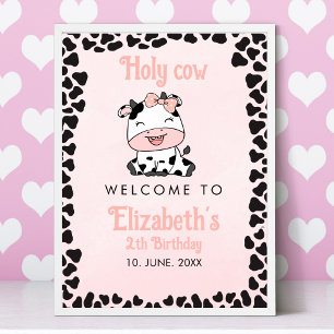 Póster Holy Cow, Cute cow birthday girl