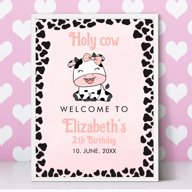 Póster Holy Cow, Cute cow birthday girl (Subido por el creador)