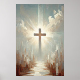 Póster Holy Cross Day Watercolor Christian Bible Art
