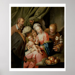 Póster Holy Family with St. Anne